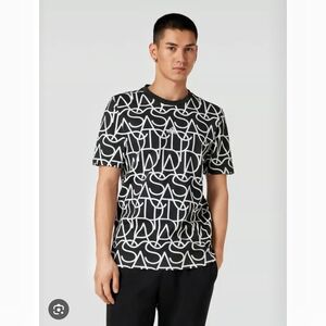 Adidas Men's Black & White Bi Q2 Short Sleeve  Typographic Printed T-Shirt| Med